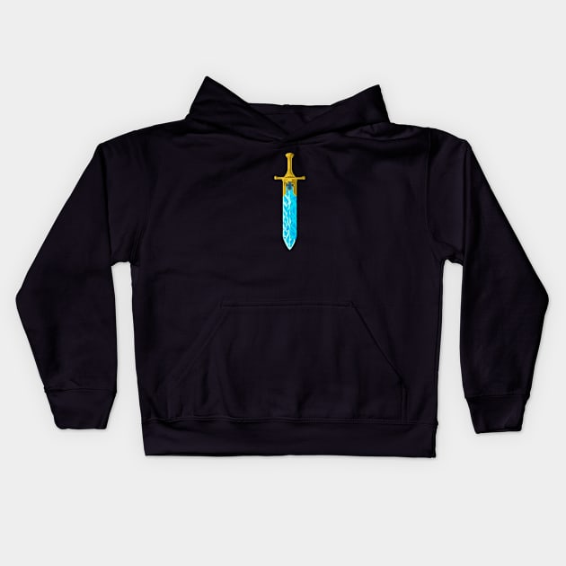 Minimalist Wizard Sword Kids Hoodie by AFASAS